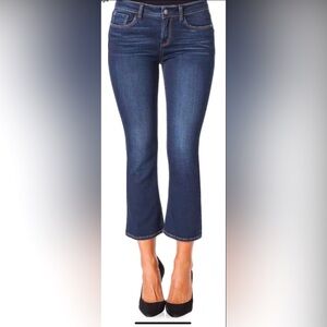 KENSIE Flare Crop Capri Blue Jeans